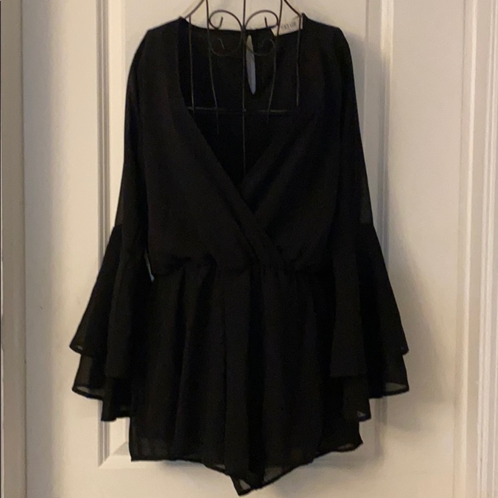 Romper - Black Peach Love California